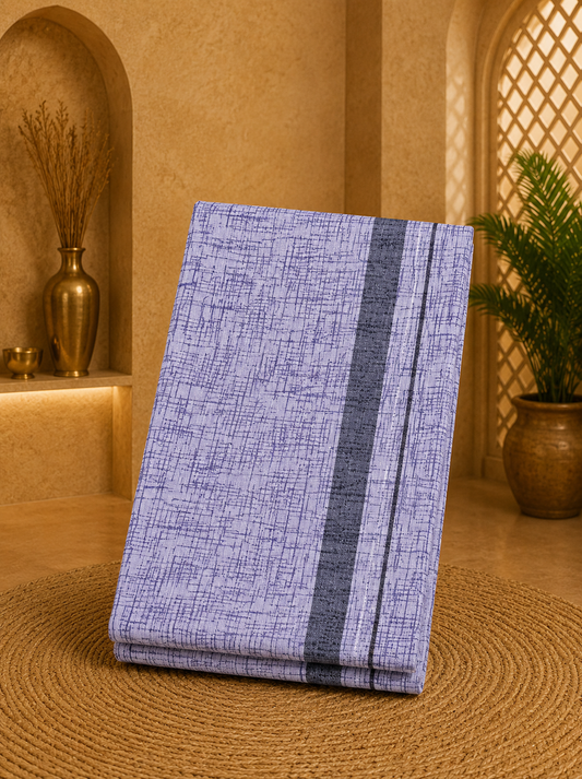 Premium Malabar Cotton Lungi for Men Lite Purple Colour | Soft & Breathable Traditional Kerala Lungi | Daily Wear | Assorted Colors