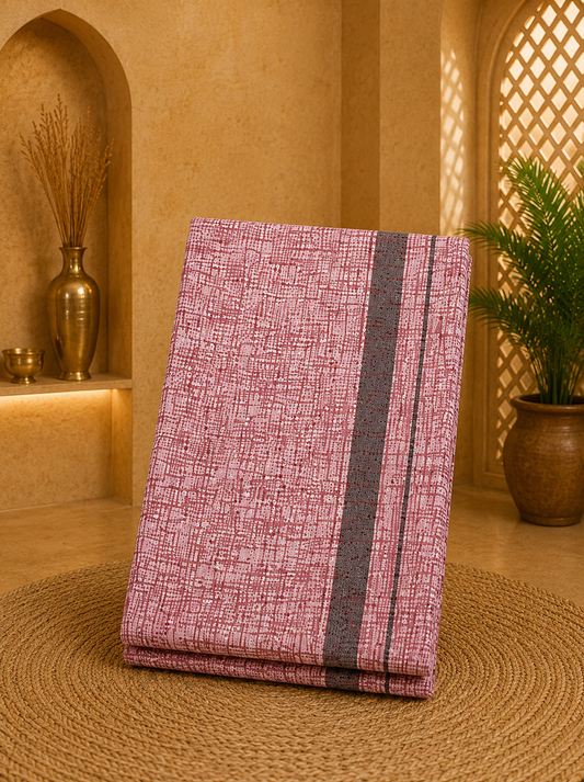 Premium Malabar Cotton Lungi for Men Peach Colour | Soft & Breathable Traditional Kerala Lungi | Daily Wear | Assorted Colors